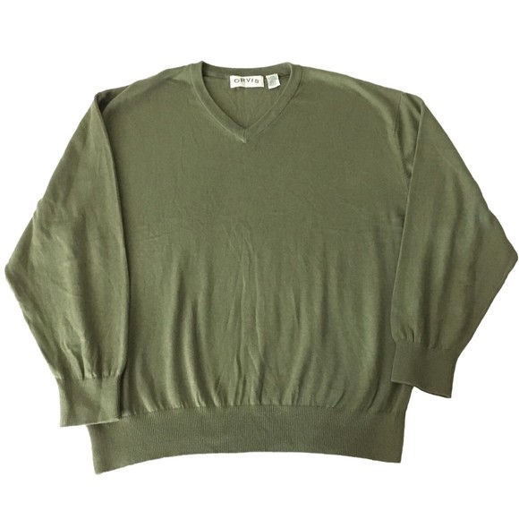 Orvis Other - Orvis Men's Cotton Cashmere V Neck Sweater Pullover Size XXL Moss Green 0Y5R